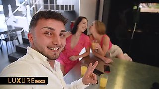 Blonde and Brunette Threesome Villa Fuck - Carollina Cherry & Mary Popiense