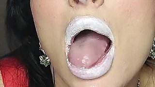 White Lipstick French Kisses From Perfect Latex Bimbo