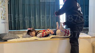 Asian french maid tied up