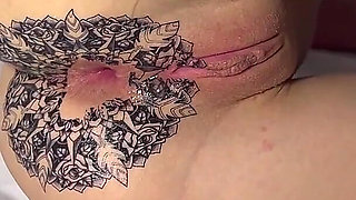 Skinny Sexy White Girl Powerfully Bangs Her Ass with Her Hand