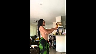 Black MILF with BIG boobs dancing and teasing