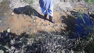 Mountainmama Playing in Creek