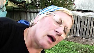 Old Granny Mature seduce to Cheating Fuck by Young Gardener