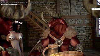 Furry gangbang with silicone lust featuring busty minotaurs in cow costumes