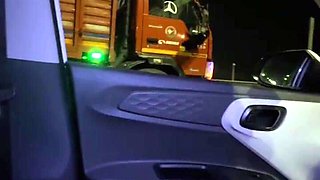 Desi Wife Flashing to Truckers and Sucking on Highway