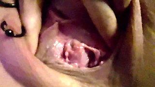 Sklavins Shows Her Destroyed Peehole After the First Pisshole Fuck by Her Master!