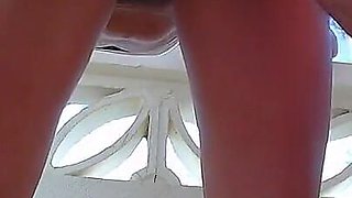 Fucked and Cumed in Her Pussy on the Balcony While Fit MILF Smokes