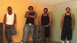 Tiffany gags on a monster black cock then gets ass fucked to a mouth cumshot