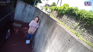 Slick Outdoor Tease with a Pink Tipped F Cup Beauty Soaked in Oil Part 1