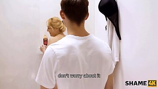 Shame4k. cougar is so sexy that pervert ambles into douche and bangs her