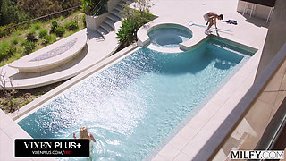 MILFY Busty Blonde MILF Laura Bentley Can't Resist Pool Boy's Thick Cock