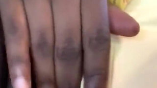 Knickers to the Side Rubbing My Tight Hairy Black Pussy