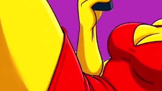 Wife Cheats on Her Husband with a Fitness Trainer. Cartoon. Simpsons Parody
