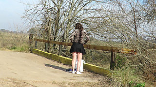Patricia Undresses on the Outdoor Bridge