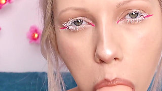 This Bitch Rubs Cum All Over Her Tits - Sweet Creampie in Her Mouth - Sperm Flood!