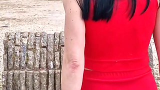 Naked in Public with No Panties and Pissing
