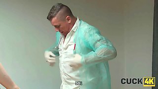 Cuck4k. porno with the gynaecologist hits so well