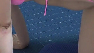 Girls Only Apartment in Japan, a Room Where Girl Do Sexy Fitness While Micro Thong Bikini Wedgie Camel Toe