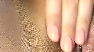 Pantyhose footjob with my dildo