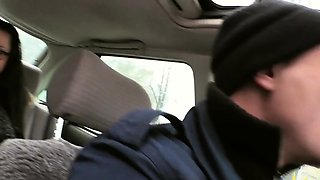 Public geeky date outdoor fuck