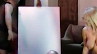 The blonde Fanny Bravo screams and enjoys two cocks