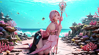 Pink Mermaid Queen! Private Gaze in the Underwater Palace, From Deep Sea Dreams to Beach Climax.