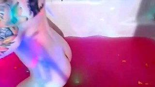Amateur redhead Jacqueline with glasses masturbates
