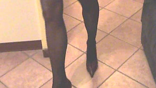Black Stockings Shoeplay