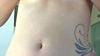 Sunbathing on the balcony topless