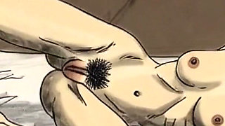 Super Skinny Woman Masturbation - Dripping Hairy Pussy Close up
