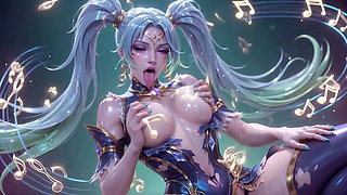 Ai Compilation Sona League of Legends Wet and Shiny Body