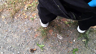 Punishment Walk - Stuffing Her Bra and Panties in the Woods
