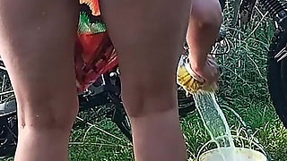 Washing the Motorcycle My Boss Interrupts Me and Fucks My Ass