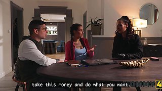 Brunette stepmom gets so much fun bouncing on her good boi's dick