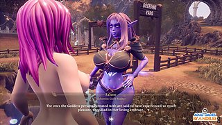 Huge futanari gives an epic cumshot in her mouth