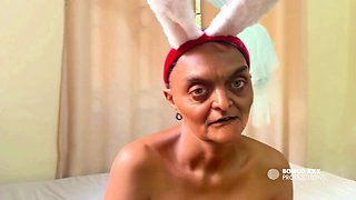 Grandstepmother Wore Her Christmas Bunny Like Outfit so I Can Fuck Her in Her Ass -ai-generated
