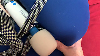 BDSM teen gets tied up and fingered with hitachi on clit
