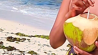 Colombians Have Sex on a Beach - Hot African Swahili Tourist Couple Beach Walk and Sex