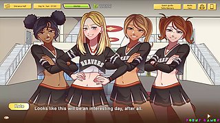 Gobbling the principal's vulva on the desk in a high school adventure