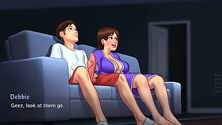 Landlady Catches Student Jerking Off, Then Rubs His Huge Cock - summertime saga gameplay part 2