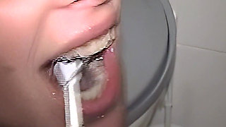 Louisa Washing Her Teeth with Cum and Piss
