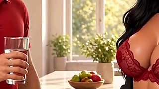 Hot Hungry Client Seduces & Fucks Pizza Delivery Man in Kitchen (ai Generated)
