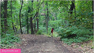 Jeny Smith - Hot Milf Jeny Smit Masturbates Outdoor In The Woods With An Anal Dildo