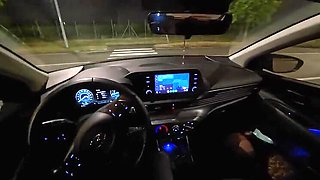 Amateur Italian Brunette Gets Gangbanged by Three Cocks in Public Parking Lot Car Sex