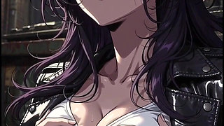 Mysterious anime woman in side alley seduces you