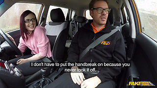 Fake Driving School - Wild & Naughty Petite American Chloe Carter Strips in a Car with Ryan & Requests a Rough Anal Poke