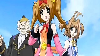 Wide eyed anime teen sucking dick