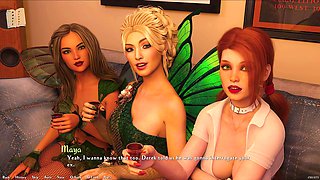 Naughty adult visual novel game walkthrough featuring a hot brunette with big tits