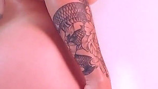 Big Squirt of a Colombian MILF with Big Tits While She Oils Her Whole Body