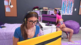 Lena Love In Kai Pulls Out His Fat Cock And Lets Her Gfs Friend Ride Him